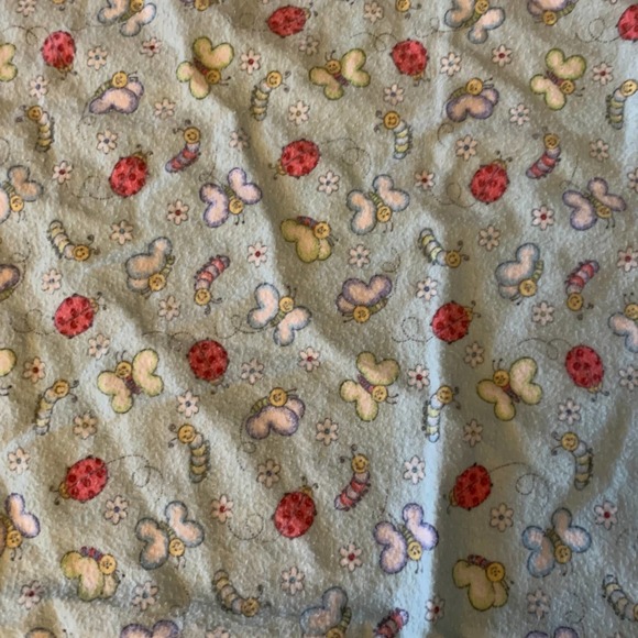 Bugs Butterfly Caterpillar Flowers Crochet Baby Security Blanket Lovey Red Blue - Picture 3 of 13